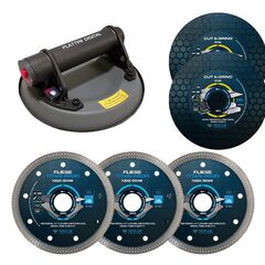  Nozar Saugheber-Fliesenleger-Set, 1xVakuum Saugheber 3x Titan Profil 125 , 2x Cut&Grind 125 12466909